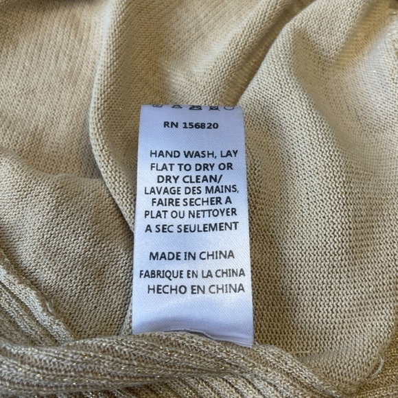 Allison New York Gold Shimmer Metallic Knit Crop Top - Small Petite - Picture 9 of 11